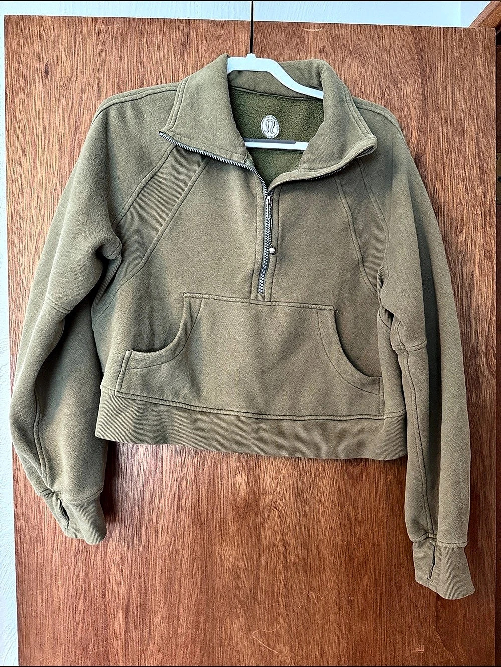 lululemon Scuba Oversized Funnel-Neck Half Zip Green Pullover